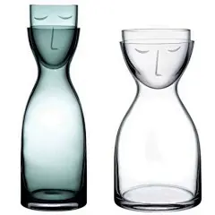 Nude | Glass Simplicity Mr. &amp; Mrs. night set carafes.