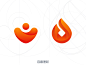 百度理财 logo money embrace rounded water heart identity icons financial design branding logo