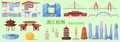 浙江杭州旅游景点建筑