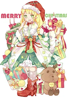 奇迹暖暖 暖暖 同人图 插画 壁纸 | 平安夜快乐 | 半次元-第一中文COS绘画小说社区