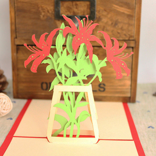 花开幸福 手工创意节日3D定制祝贺商务教...