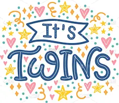 可爱的,双胞胎,文字,华丽的,事件,请柬,母亲,信函,模板,自然美