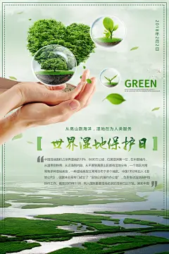 保护湿地公益海报
