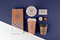 Assortment of coffee shop elements mock-up