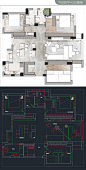 120㎡ 两居室A-CAD+PS彩平图