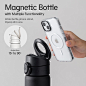 Amazon.com： RHINOSHIELD AquaStand 磁性瓶 23 盎司 |不锈钢保温水瓶带吸管盖，运动水壶带MagSafe兼容手柄，可调节角度的三脚架，防漏 - 白色：运动和户外