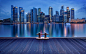 water cityscapes night skyscrapers artwork long exposure rivers walkway cities - Wallpaper (#2738889) / Wallbase.cc