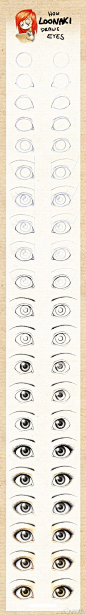 【超级经典：眼睛画法手绘教程】从线稿到简单上色，过程描述的很清楚