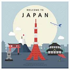 日本旅行地旅游风景包装标富士山地图美食AI矢量设计素材 (4)