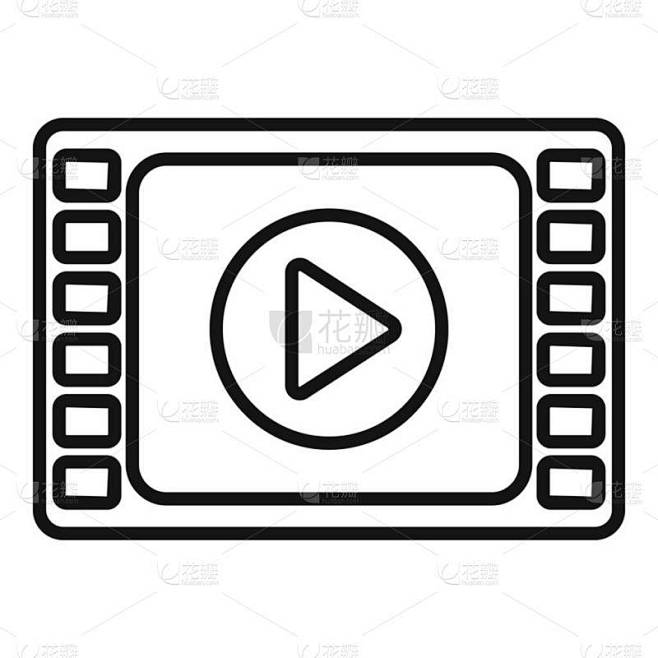 电影剪辑图标轮廓矢量.网络接口。软件应用程序