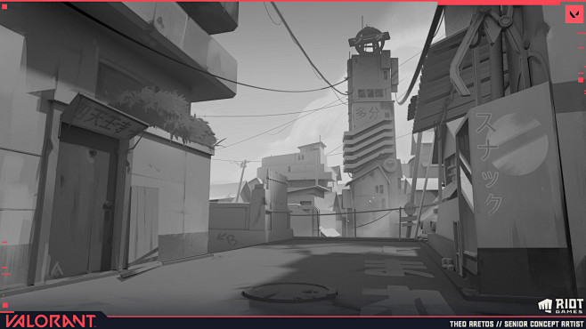 {线稿系列}黑白场景（以场景为主构图）