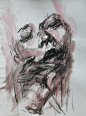 self portrait in charcoal, elly smallwood: 