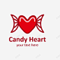 卡通扁平化红色心形零食logo图标 页面网页 平面电商 创意素材