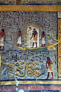 Mural painting, solar barge, tomb of Ramses I, tomb number KV 16, grave, Valley of Kings, West-Thebes, Luxor, Egypt: 