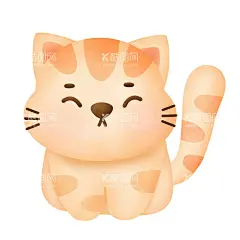 可爱卡通猫    - 源文件下载【酷图网】可爱卡通猫,可爱,卡哇伊,动物,动物插画,手绘动物,幼儿插画,