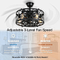 Amazon.com: SUNVIE Caged Ceiling Fan with Lights Remote Control 21in industrial Bladeless Ceiling Fan Black Enclosed Ceiling Fan Light with Reversible Motor for Bedroom Kitchen Living Room 5 × E26 Base(No Bulb) : Tools & Home Improvement