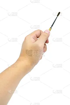 白色背景,画笔,手,分离着色,壁纸刷,球洞区,活力,水彩画颜料,部分,一个物体