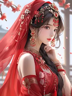 红衣古风女孩头像壁纸 - 小红书