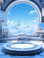 there is a white, round, spinning counter that is over a blue table, in the style of sci-fi environments, detailed skies, windows vista, zbrush, playful cartoon illustrations, industrial machinery aesthetics, travel