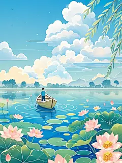AI数字艺术夏至立夏二十四节气插画