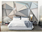 定制3d立体电视背景墙客厅卧室个性创意壁画几何图形简约现代墙纸-淘宝网