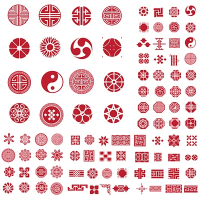 TB09中国风八卦囍icon多边形ui花纹图标集PSD分层eps矢量设计素材-淘宝网-花瓣网