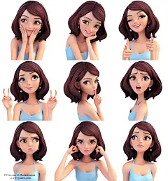 卡通美女表情包