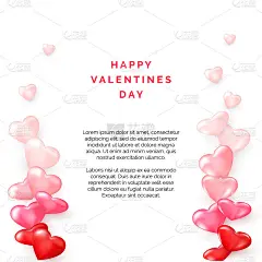 心形相框情人节卡片。情人节或妇女节的浪漫装饰元素。矢量插图孤立在白色背景