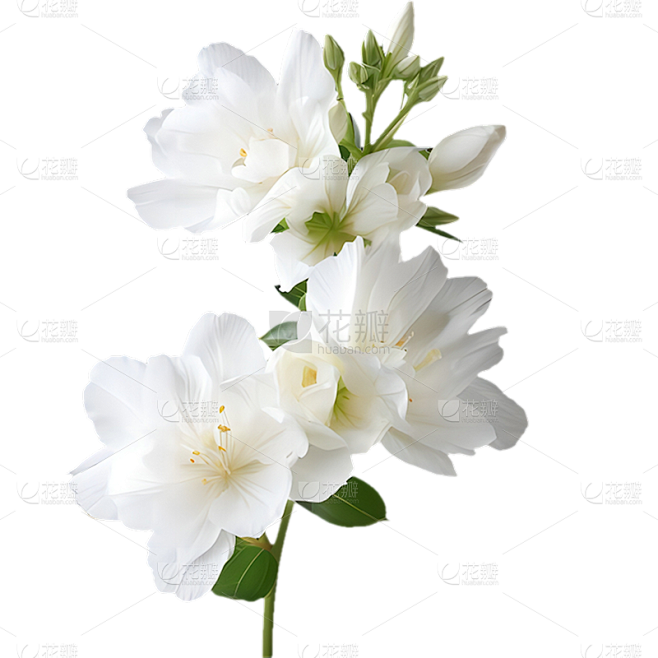 植物通用实景白色茉莉花朵元素素材