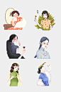旗袍美女免抠元素
