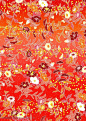 日式花纹-红色鲜花底纹综合素材图片素材