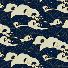 矢量卡通手绘海浪条纹线条曲线背景