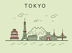 伦敦特色巴西保罗巴黎铁塔手绘建筑现代建筑建筑插图插画设计AI-淘宝网