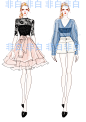 代画服装手绘 电脑款式图效果图服装设计插画手稿绘制PS AI CDR-淘宝网
