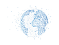 蓝色手绘科技感科技地球互联网科技矢量元素PNG素材科技元素