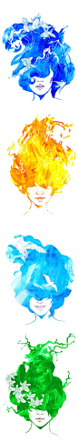 What a gorgeous interpretation of the 4 elements.: 