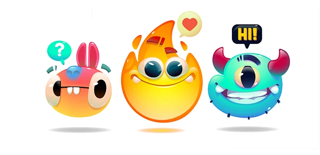 Vector Game characters-花瓣网