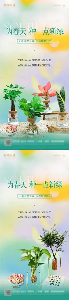 多肉水培绿植活动海报-源文件分享-ywjfx.cn