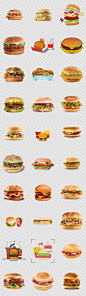 高清美味汉堡包三明治海报PNG免扣透明图素材2
