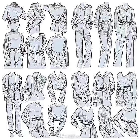 具有线条感的服饰绘制参考