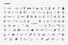 1000款创意卡通有趣手绘涂鸦线条符号人物装饰图案PNG免抠设计素材 Hyper Hand Drawn – 1,000+ PNG Hand Crafted Elements