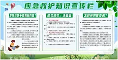 应急救护知识展板  - 源文件下载【酷图网】社区宣传栏,物业宣传栏,地震,食物中毒,食物中毒自救,应急救护,科普急救知识,应急救护知识,应急知识,救护知识,如何预防,怎样预防,传染病,展板海报,绿色展板,