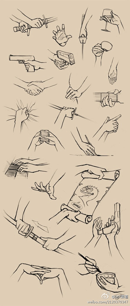 各种手部动作画法