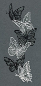 Flight & Dark Butterflies - Vertical Border | Urban Threads: Unique and Awesome Embroidery Designs This design is lightly stitched and is suitable for all fabrics, including t shirts.: 