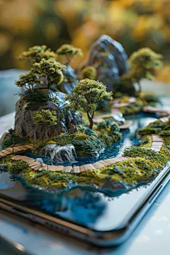 科技手机VR自然风景模型