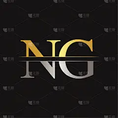 initial monogram letter ng logo design template