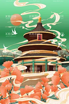 国潮中式建筑   - 源文件下载【酷图网】国潮中式建筑,国潮古典建筑,国潮古建筑,国潮古塔,国潮插画,国潮建筑,中式国潮建筑