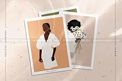 轻奢现代极简抽象职场女性服装人物手绘插画ai矢量设计素材源文件下载_颜格视觉