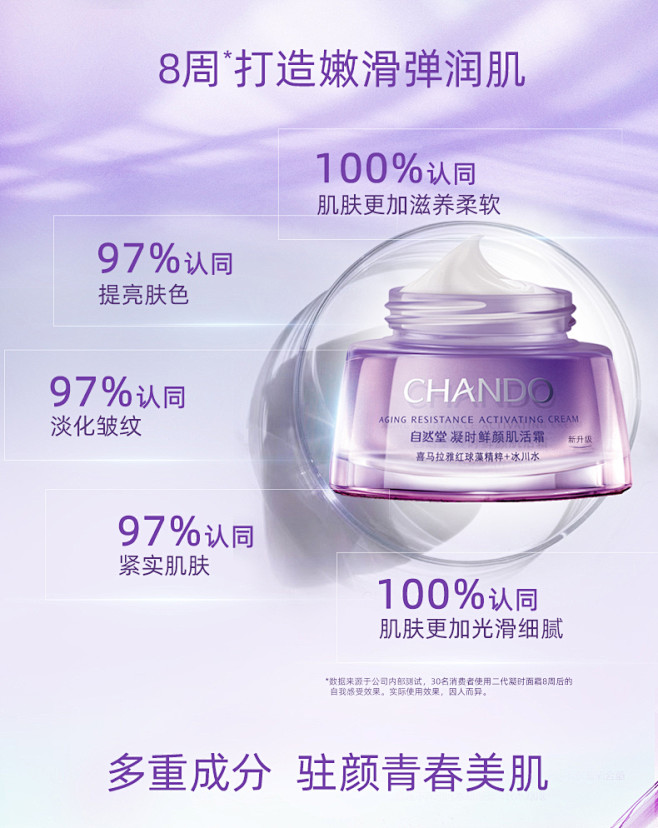 自然堂凝时小紫瓶熬夜霜补水保湿滋润修护霜...