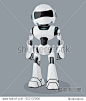 Vector realistic illustration of the white robot. Vector robot.